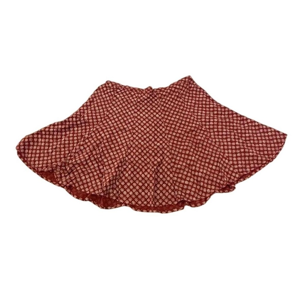 Hollister Rust Red Floral Print Flowy Mini Skirt Women's Medium‎ Boho